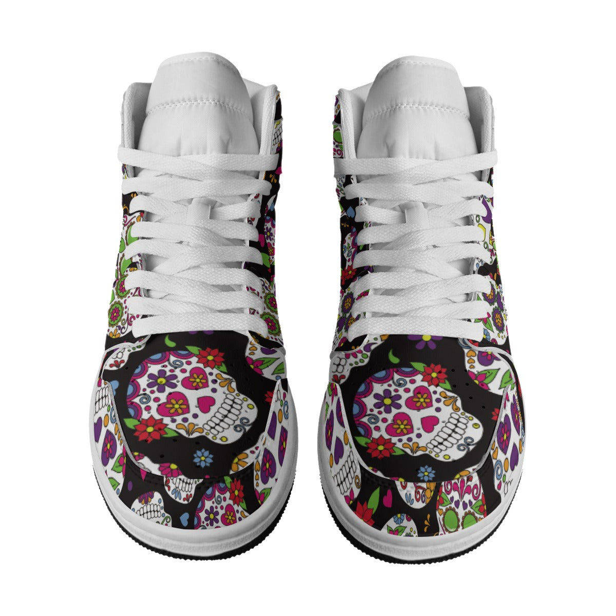 Sugar skull Day of the dead Women's Synthetic Leather Stitching Shoes