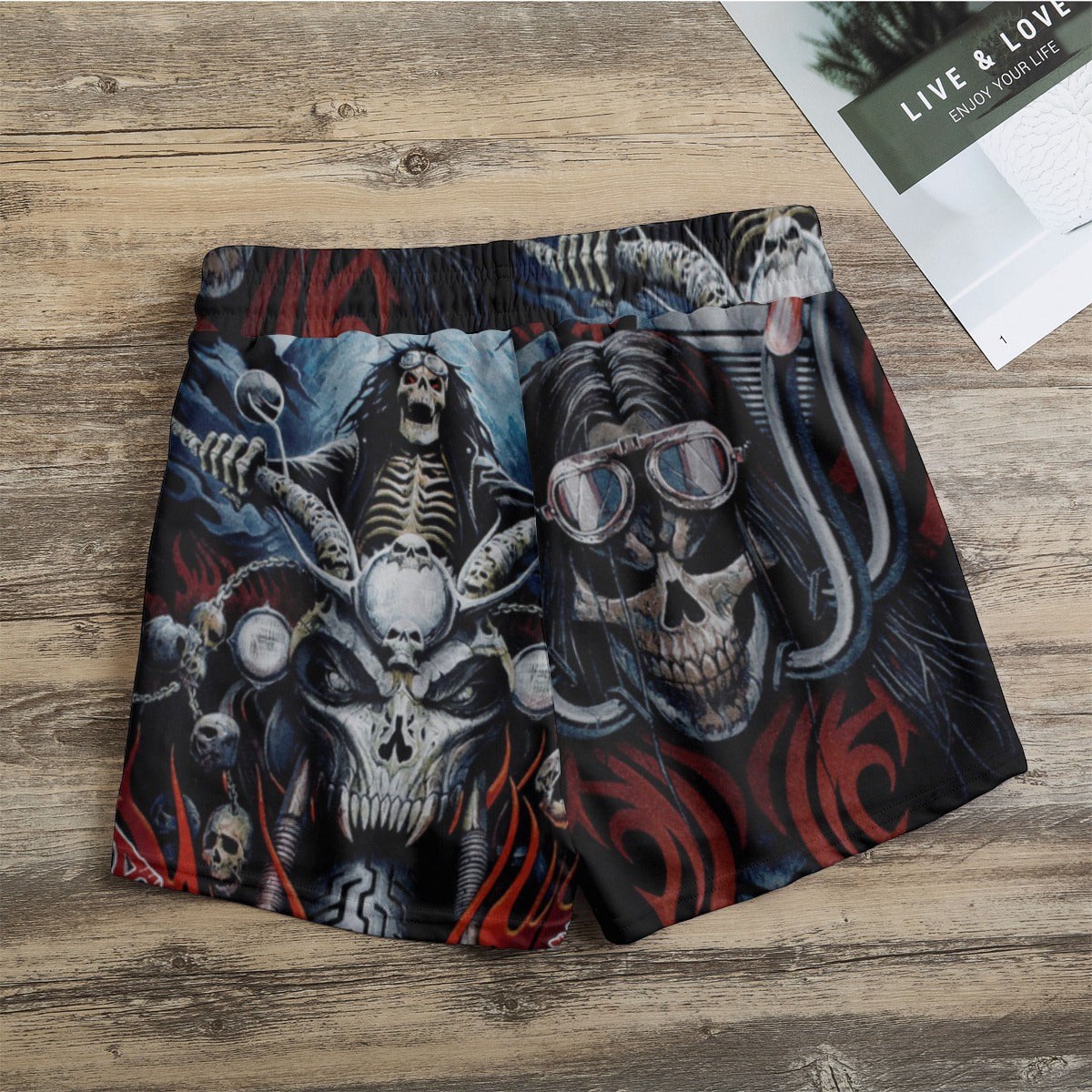 Motorcycle skull Women's Casual Shorts, Biker shorts