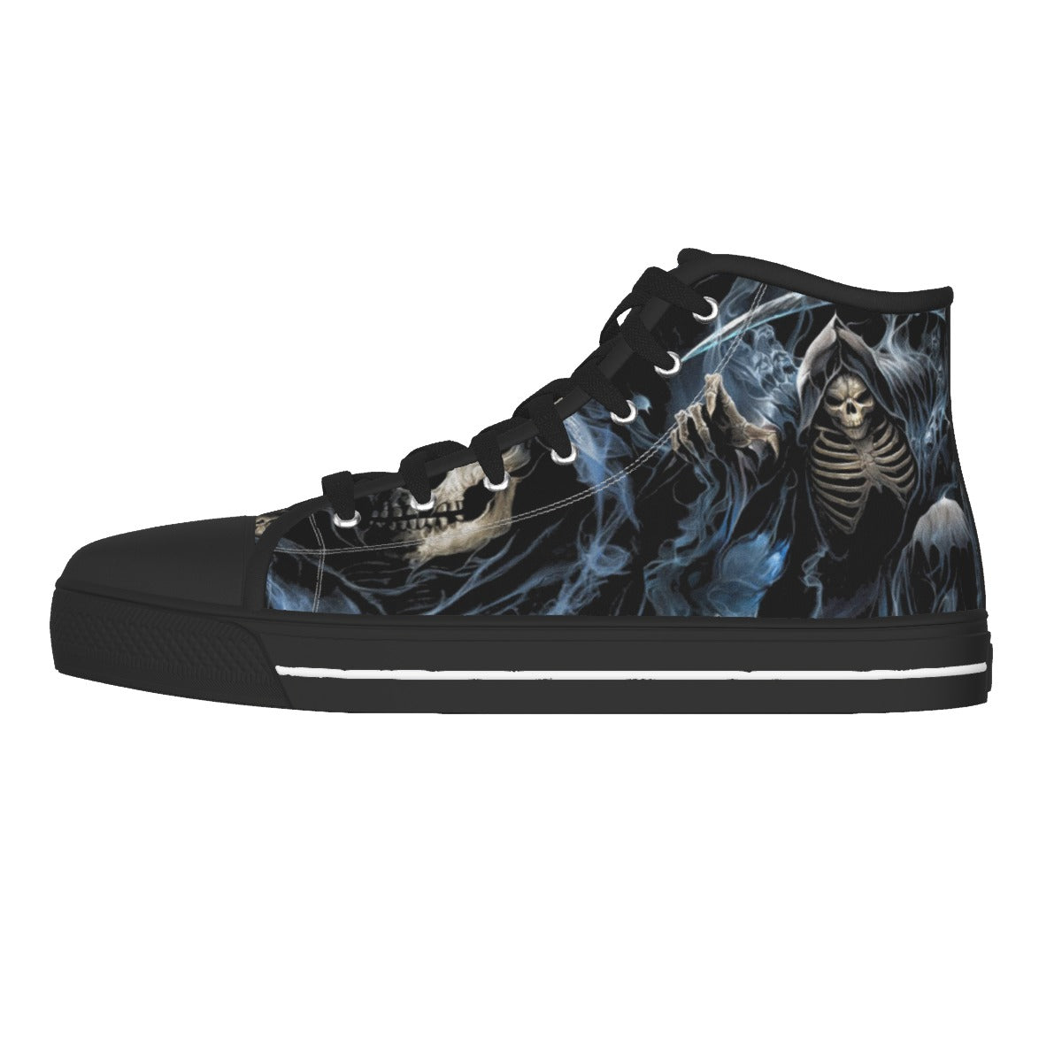 Gothic grim reaper Men's Canvas Shoes, Skull Halloween sneakers shoes