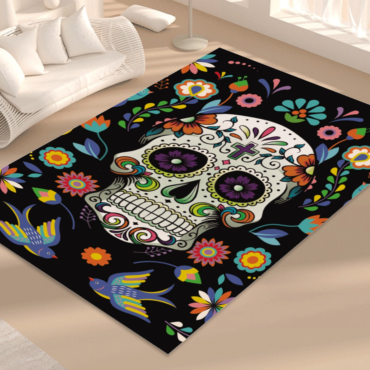 Sugar skull Day of the dead Foldable Rectangular Floor Mats