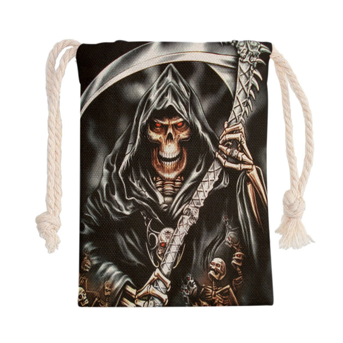 Grim reaper skull Drawstring Bag, Skeleton gothic Halloween Drawstring bag handbag shoulder bag