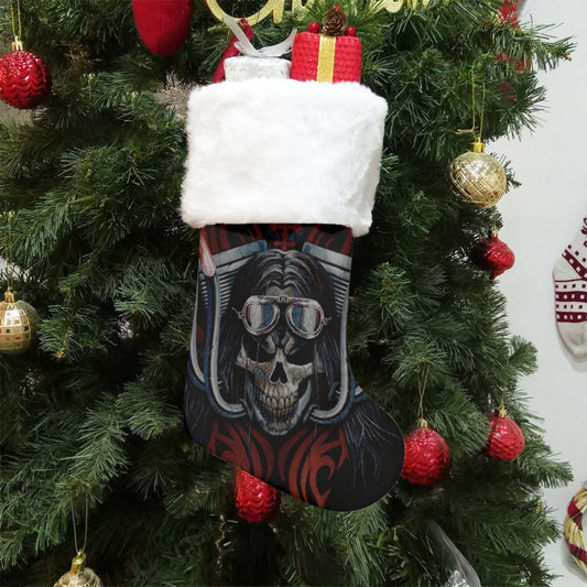 Skull biker All-Over Print Christmas Socks
