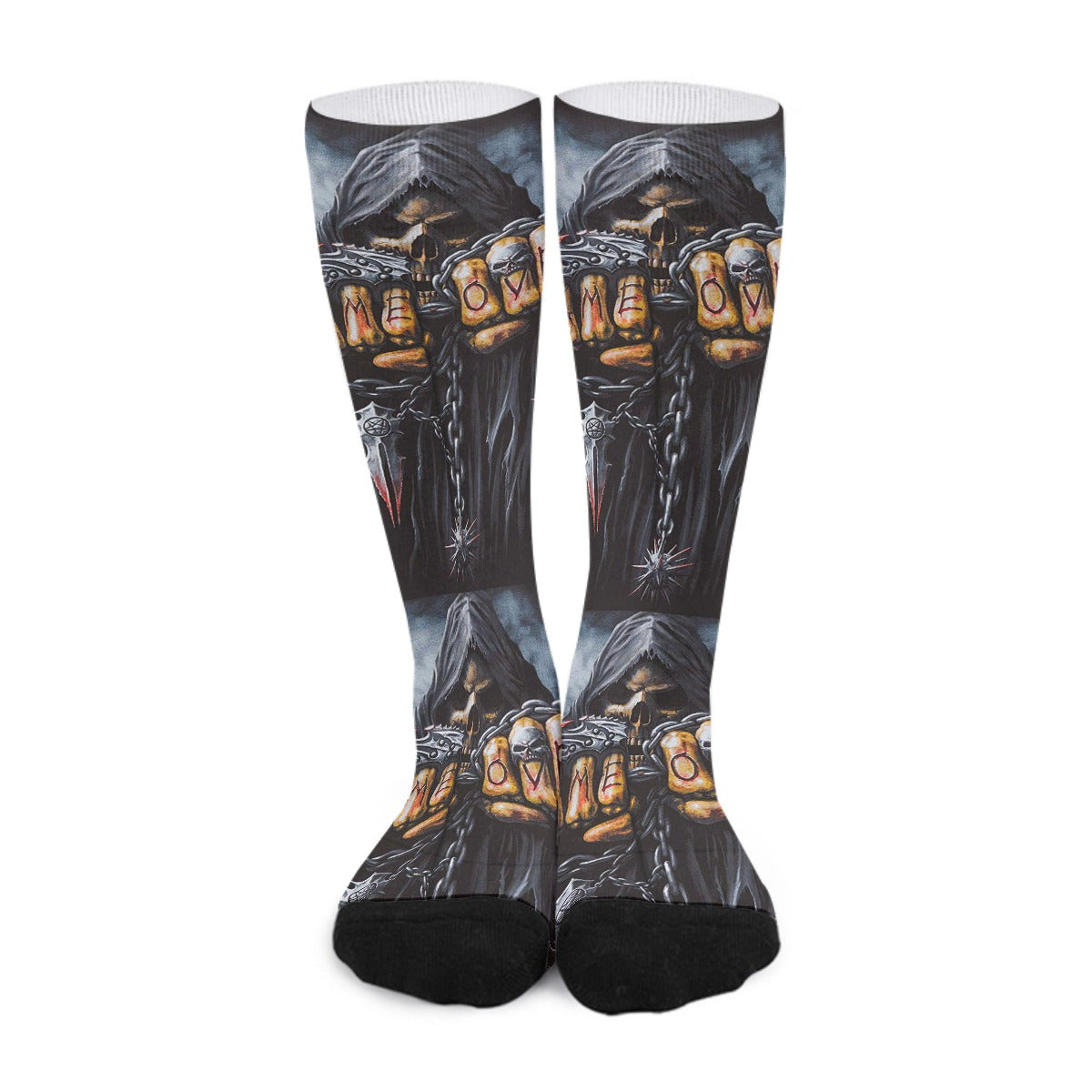 Grim reaper Halloween skull Game over skeleton gothic Unisex Long Socks