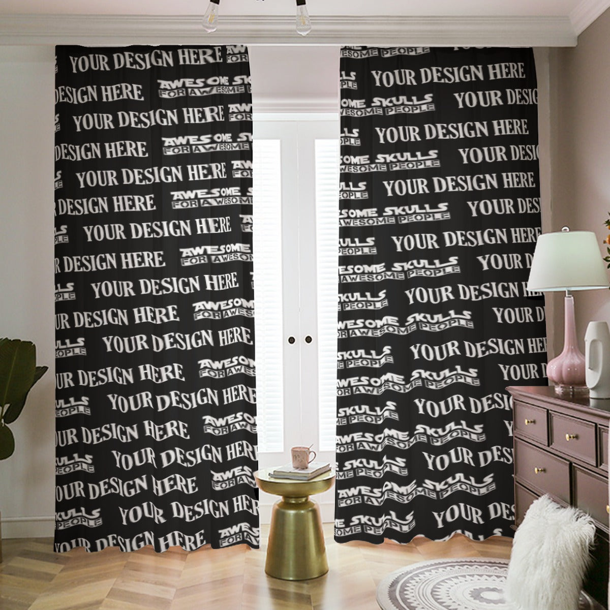 Custom Print on demand POD Curtains with Hooks