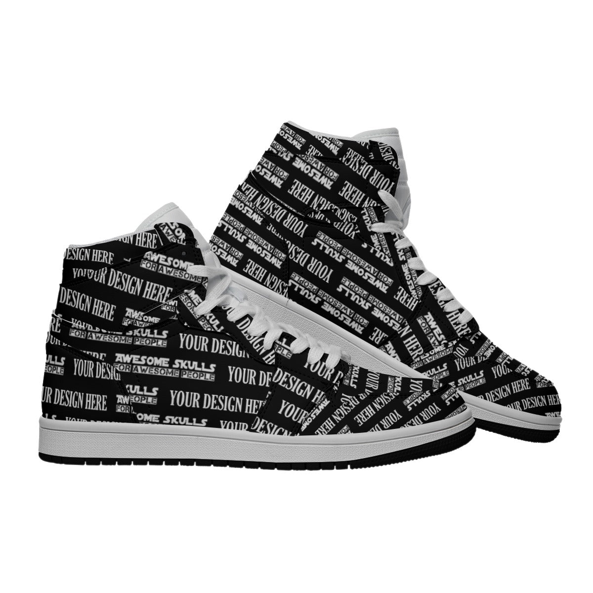 Custom Print on demand POD Women's Synthetic Leather Stitching Shoes