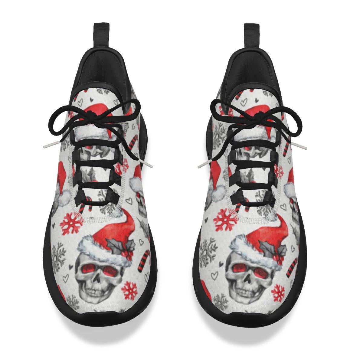 Santa claus Men's Light Sports Shoes, Christmas skull skeleton shoes