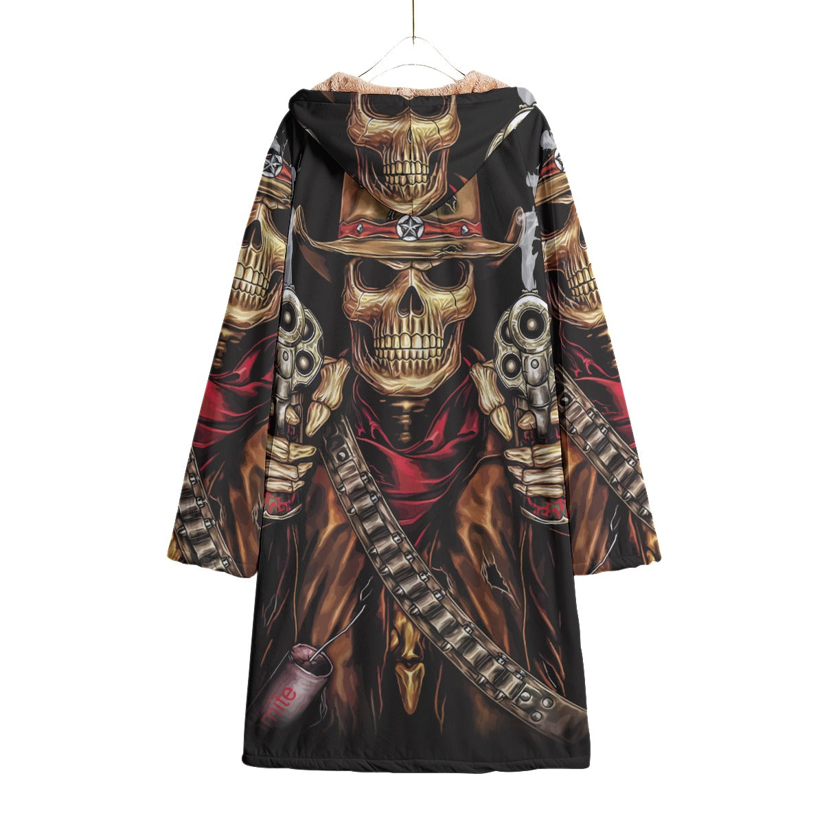 Grim reaper Halloween skull cloak Horn Button Long Fleece Windbreaker