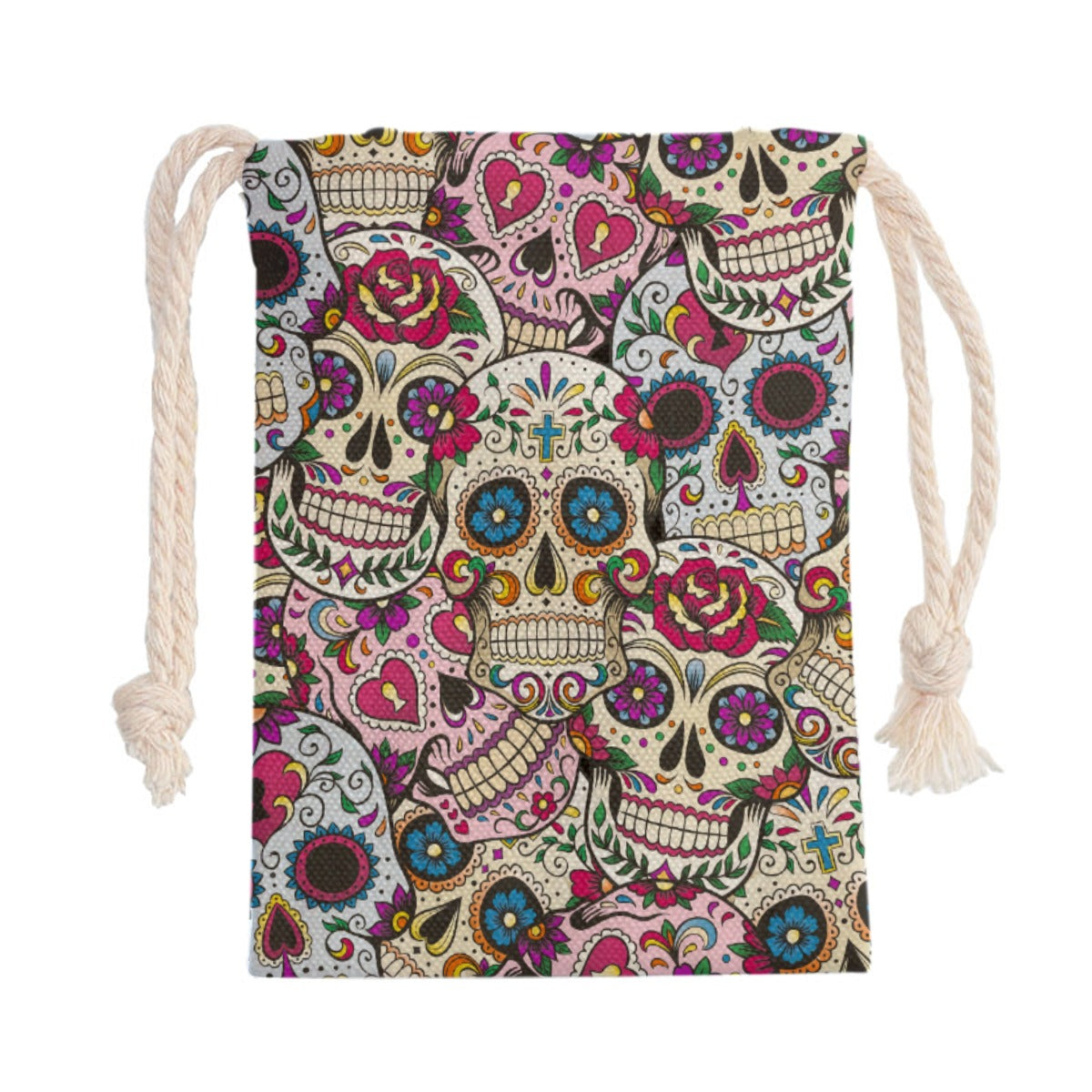 Gothic Dia de los muertos sugar skull Drawstring Bag