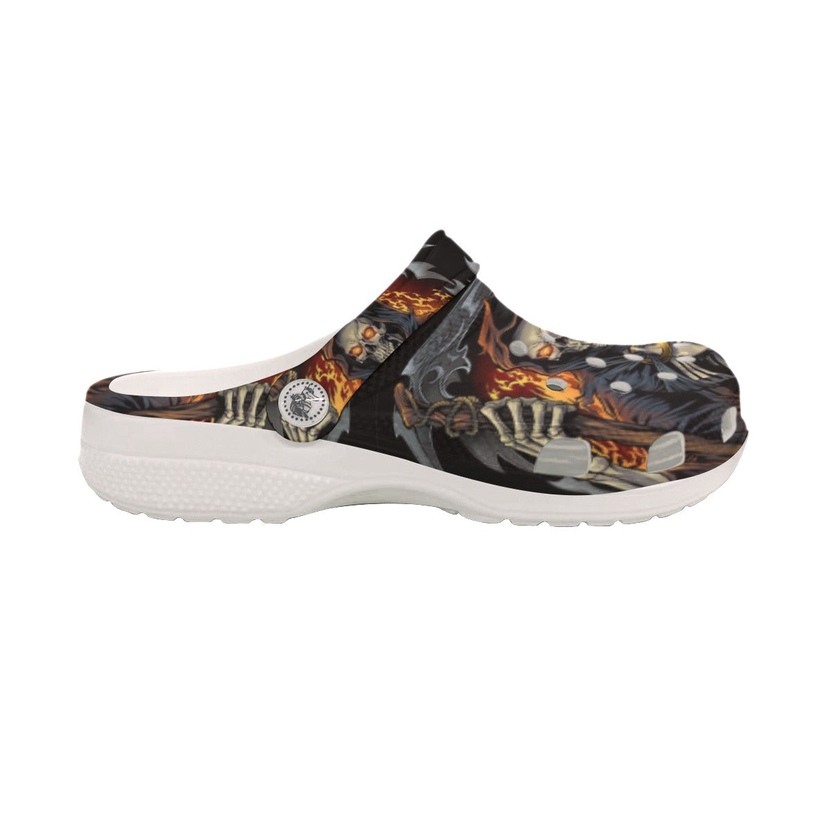 Grim reaper flaming fire Women's Classic Clogs