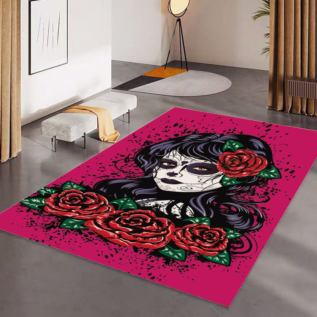 Sugar skull girls Foldable Rectangular Floor Mat