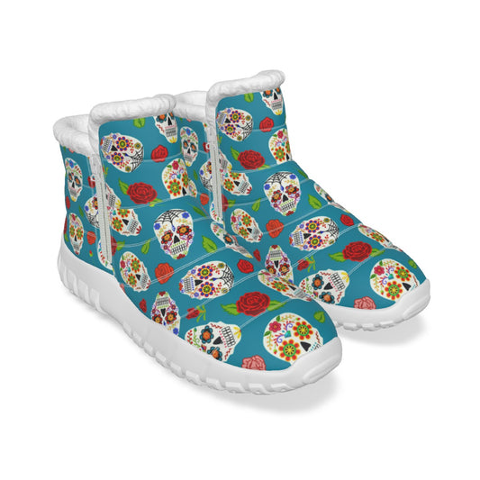 Sugar skull Women's Zip-up Snow Boots