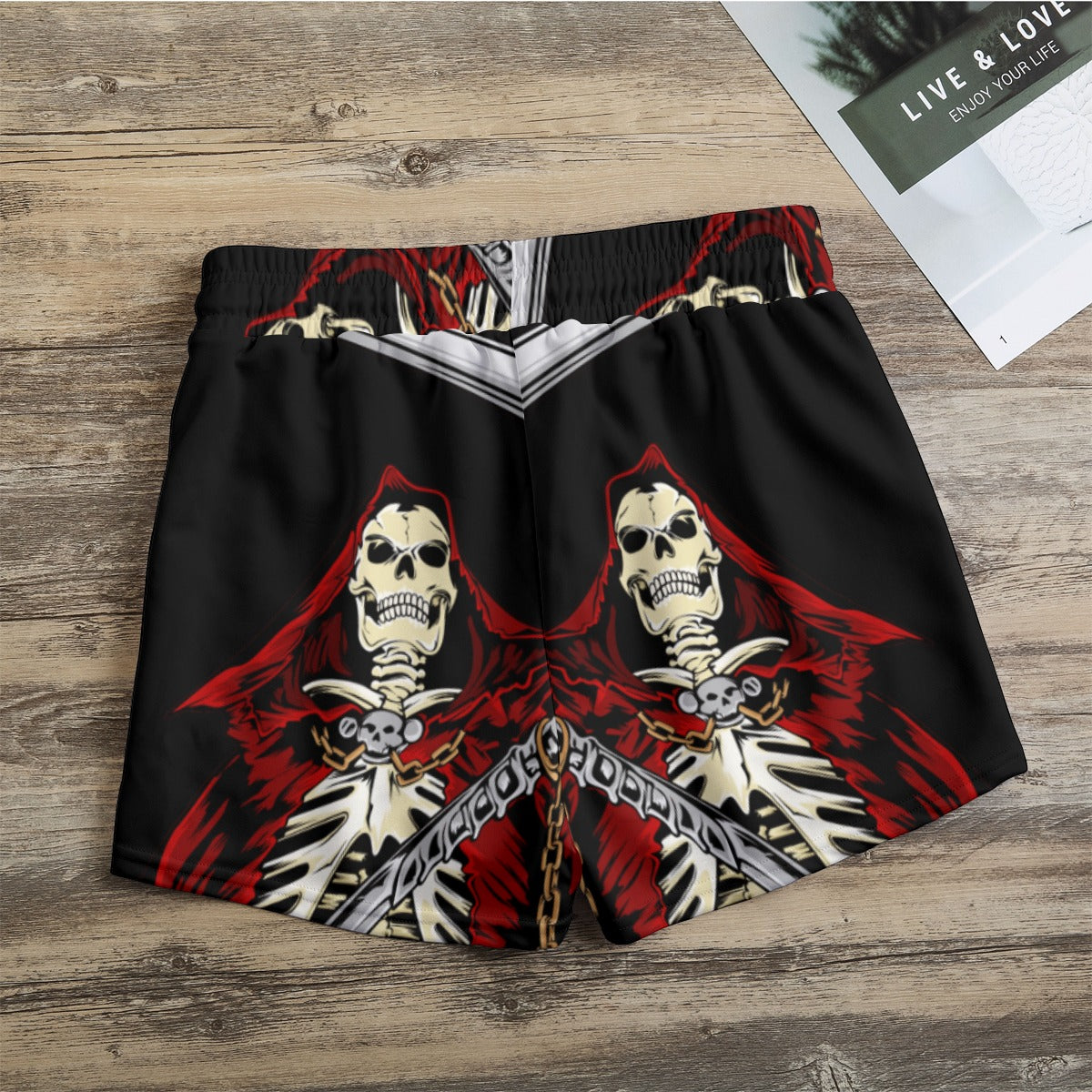 Grim reaper skull Women's Casual Shorts, Halloween shorts  for women