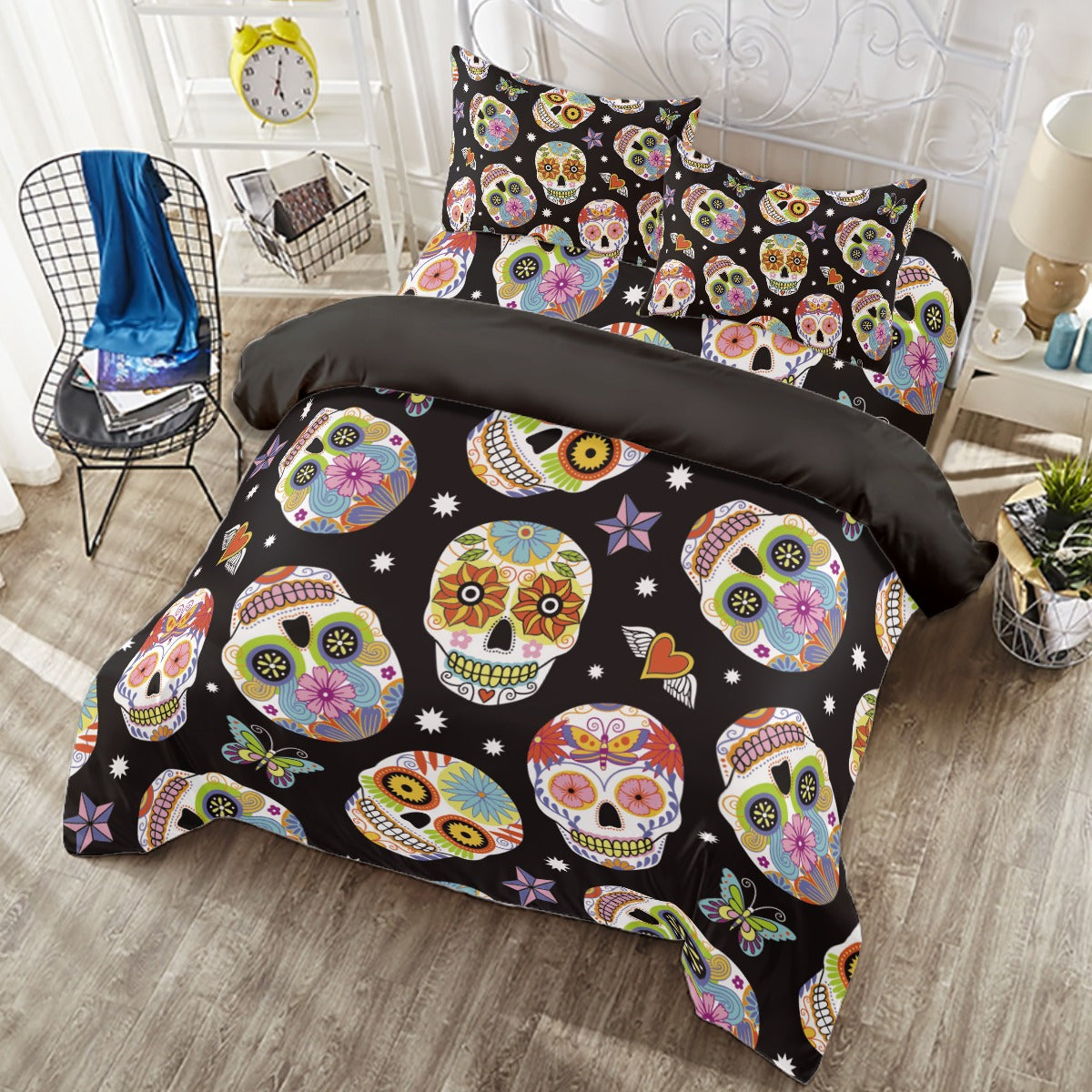 Dia de los muertos Mexican calaveras skull Four-piece Duvet Cover Set