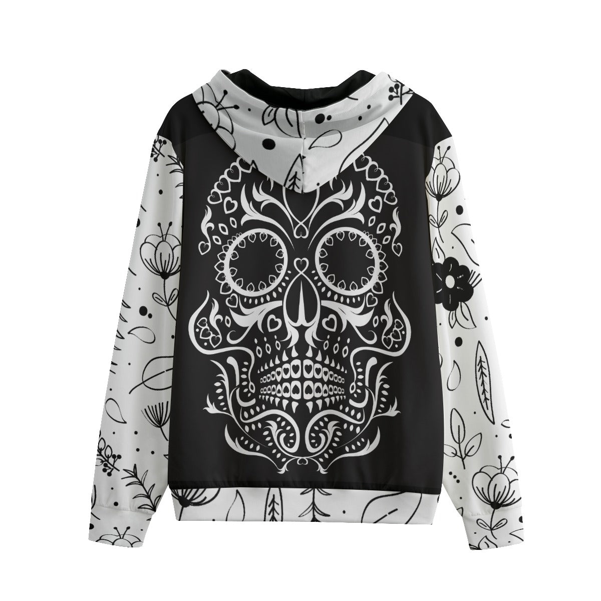 Sugar skull Unisex Pullover Hoodie With Zipper Closure | 300GSM Cotton