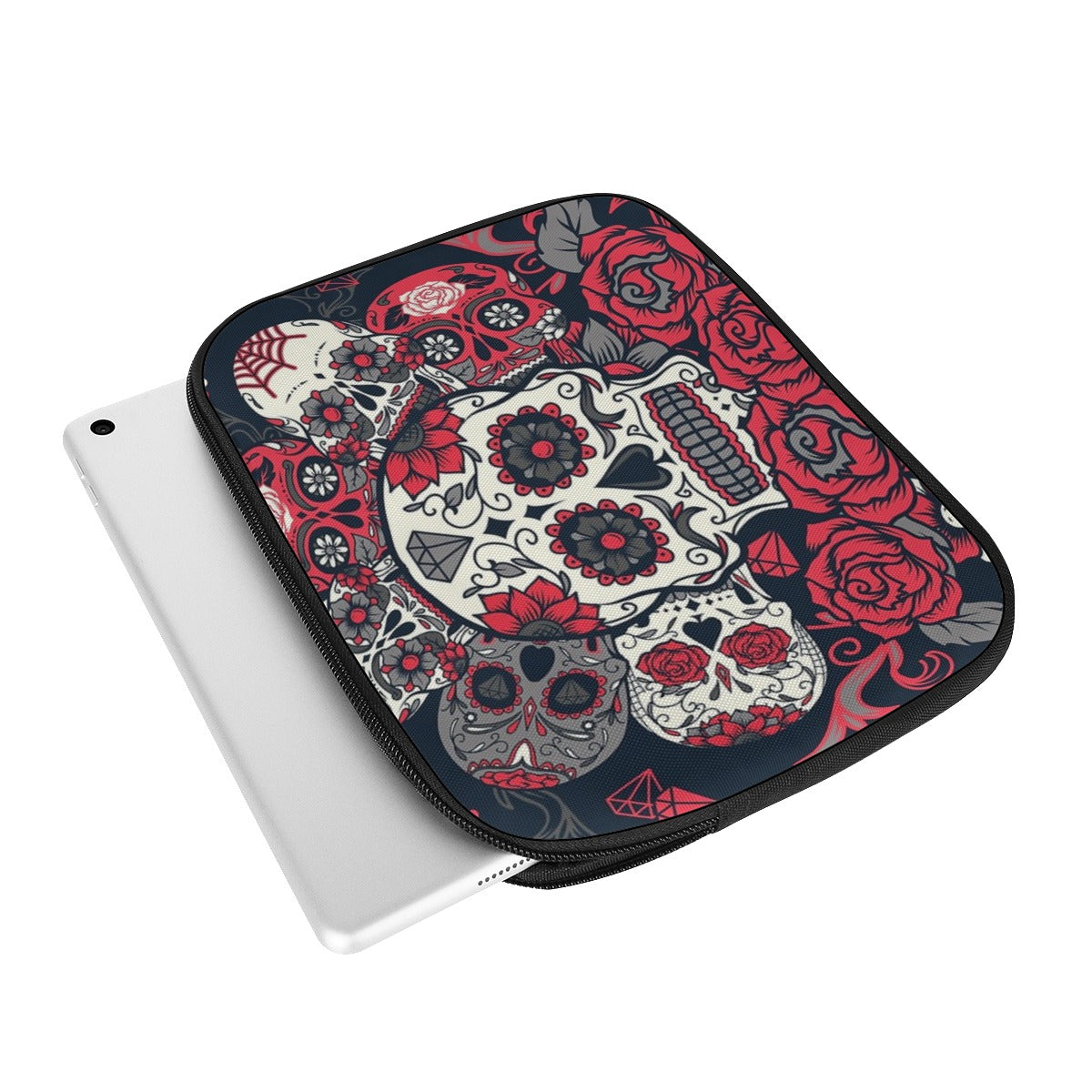 Day of the dead iPad Bag, Sugar skull skeleton iPad bag wallet