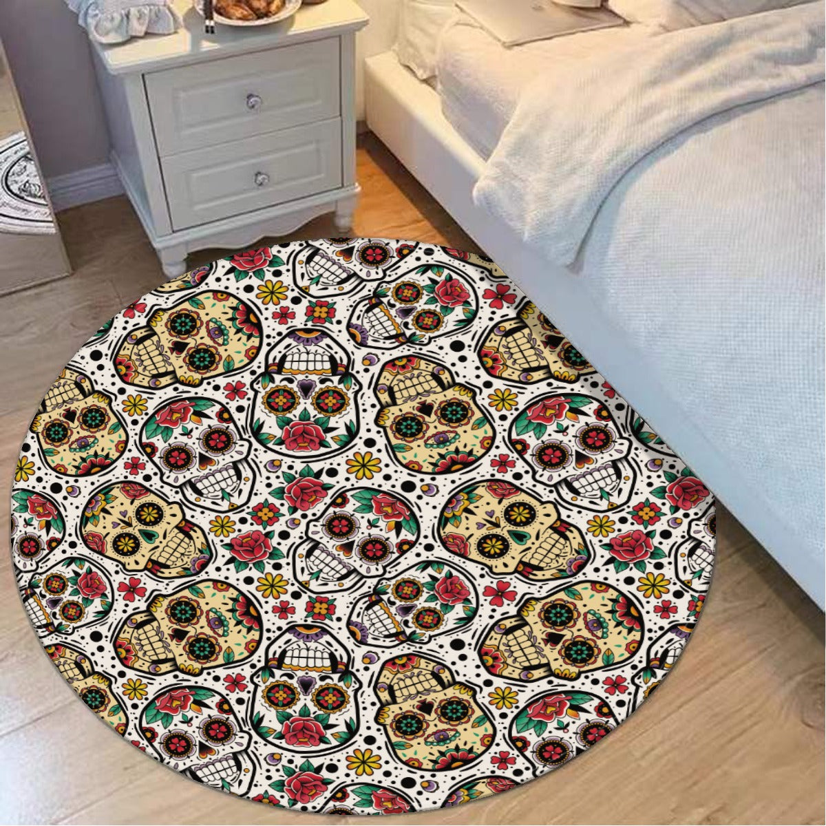 Day of the dead pattern Foldable round mat