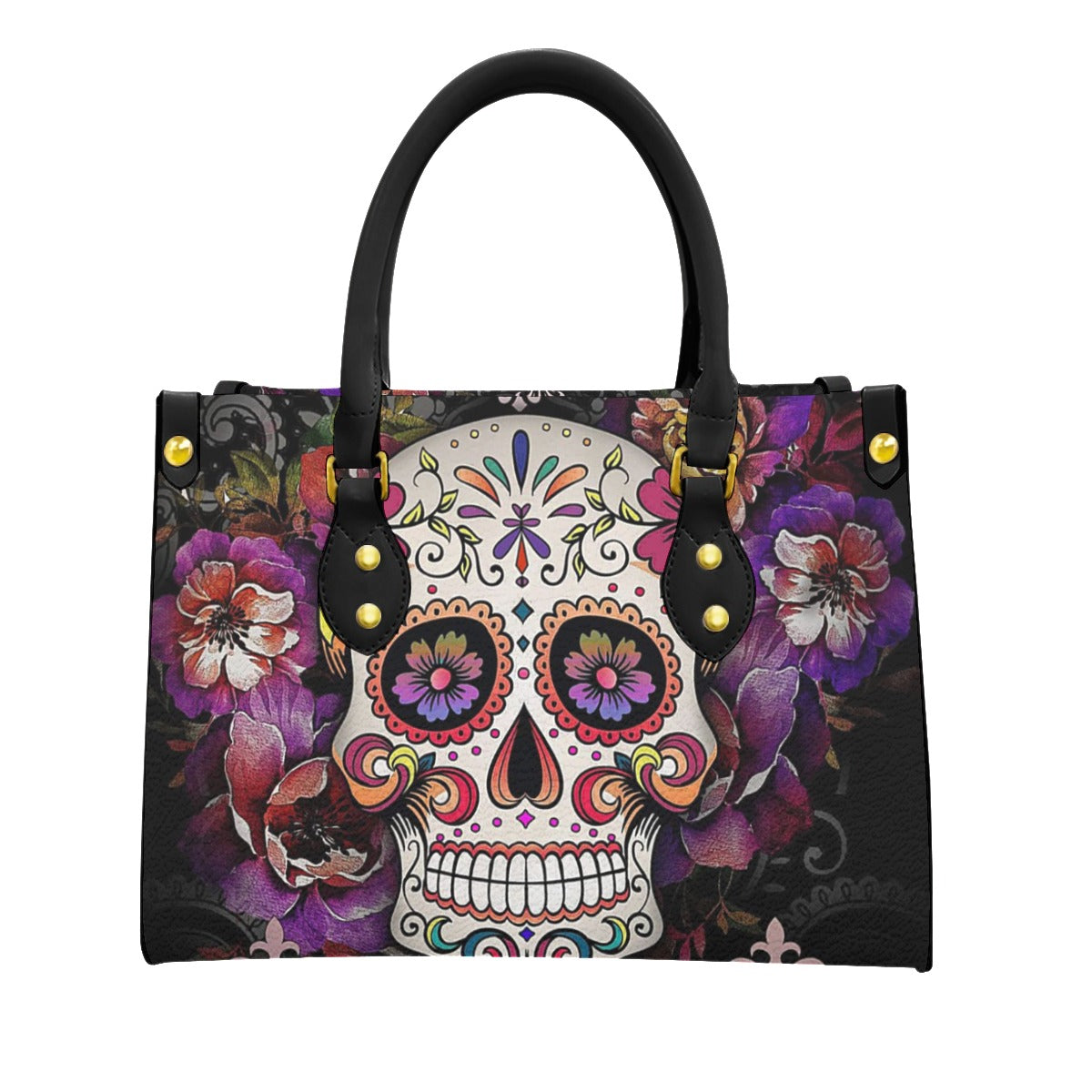 Sugar skull Women's Tote Bag With Black Handle