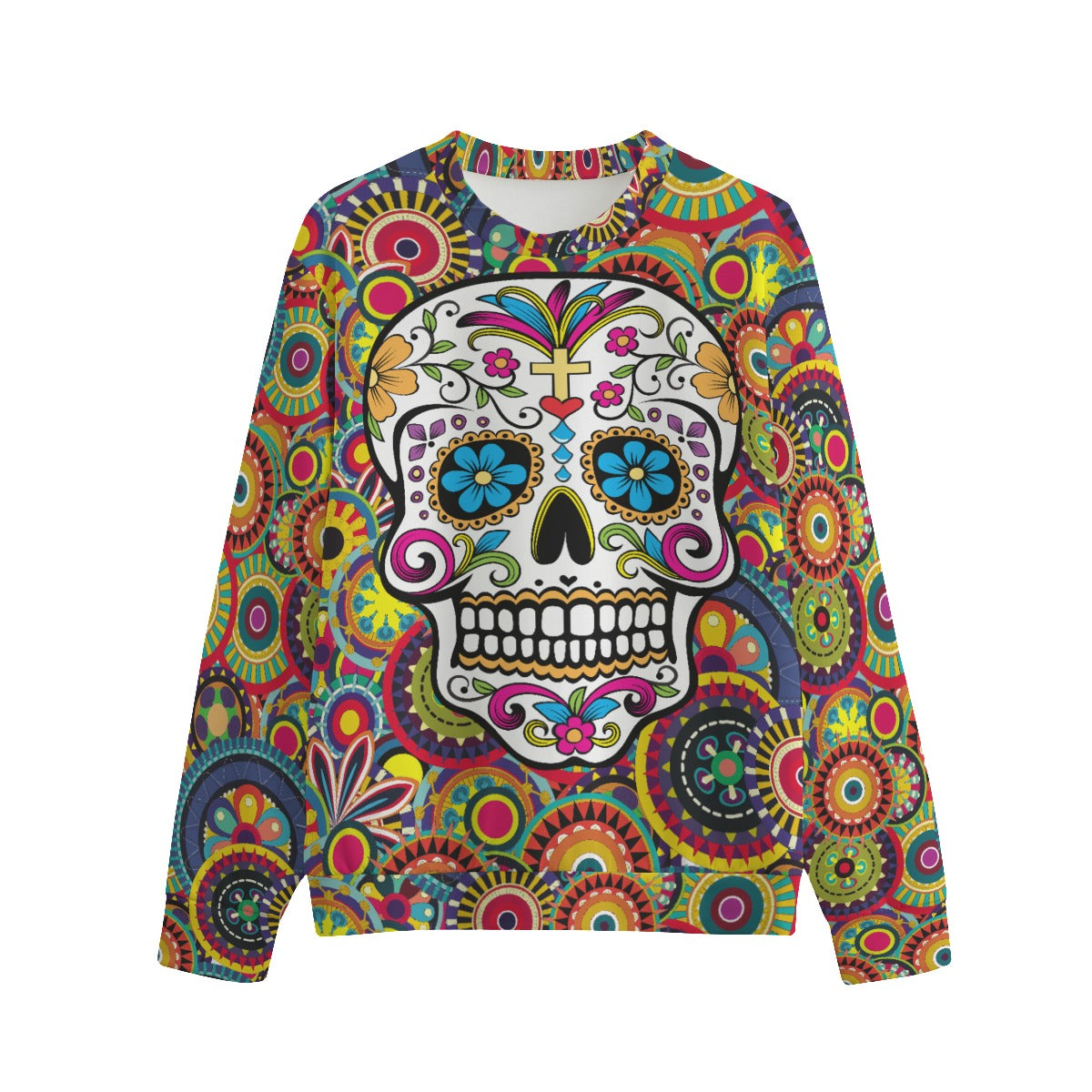 100% cotton sugar skull Unisex O-neck Sweatshirt | 300GSM Cotton