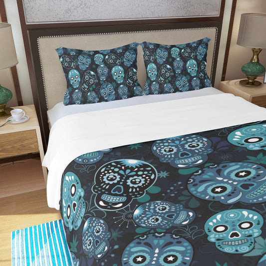 Sugar skull Three Piece Duvet Cover Set