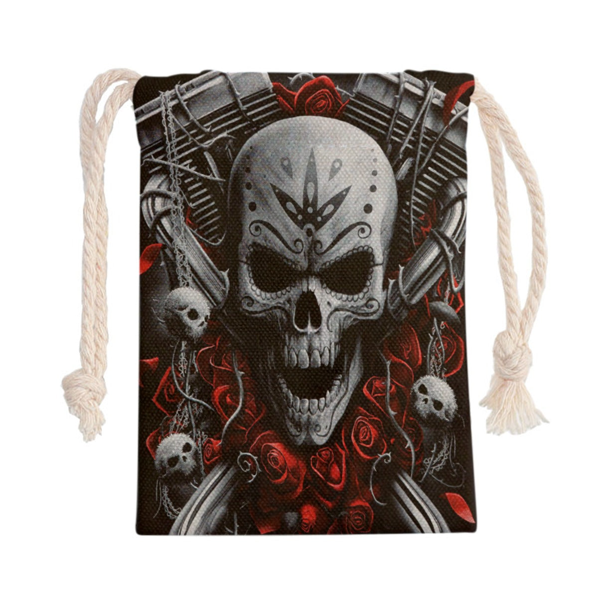 Biker Motorcycle skull Drawstring Bag