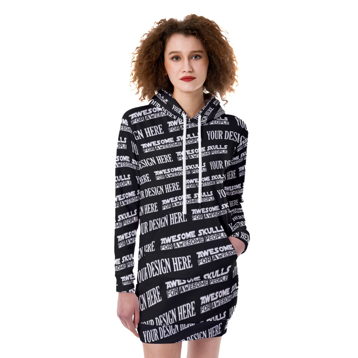 Custom print on demand pod Women's Hoodie Heavy Fleece Long Hoodie