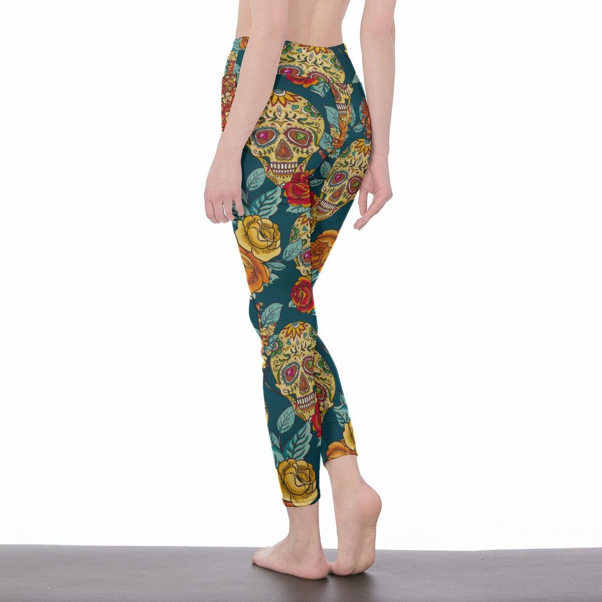 Day of the dead skull Women's Casual Leggings, Sugar skull leggings, calavera skull yoga pants
