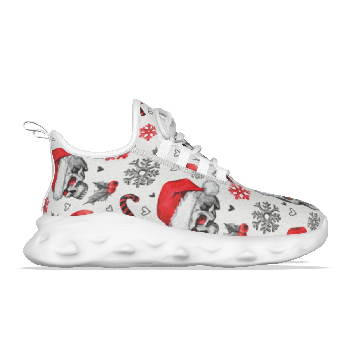 Santa claus Men's Light Sports Shoes, Christmas skull skeleton shoes