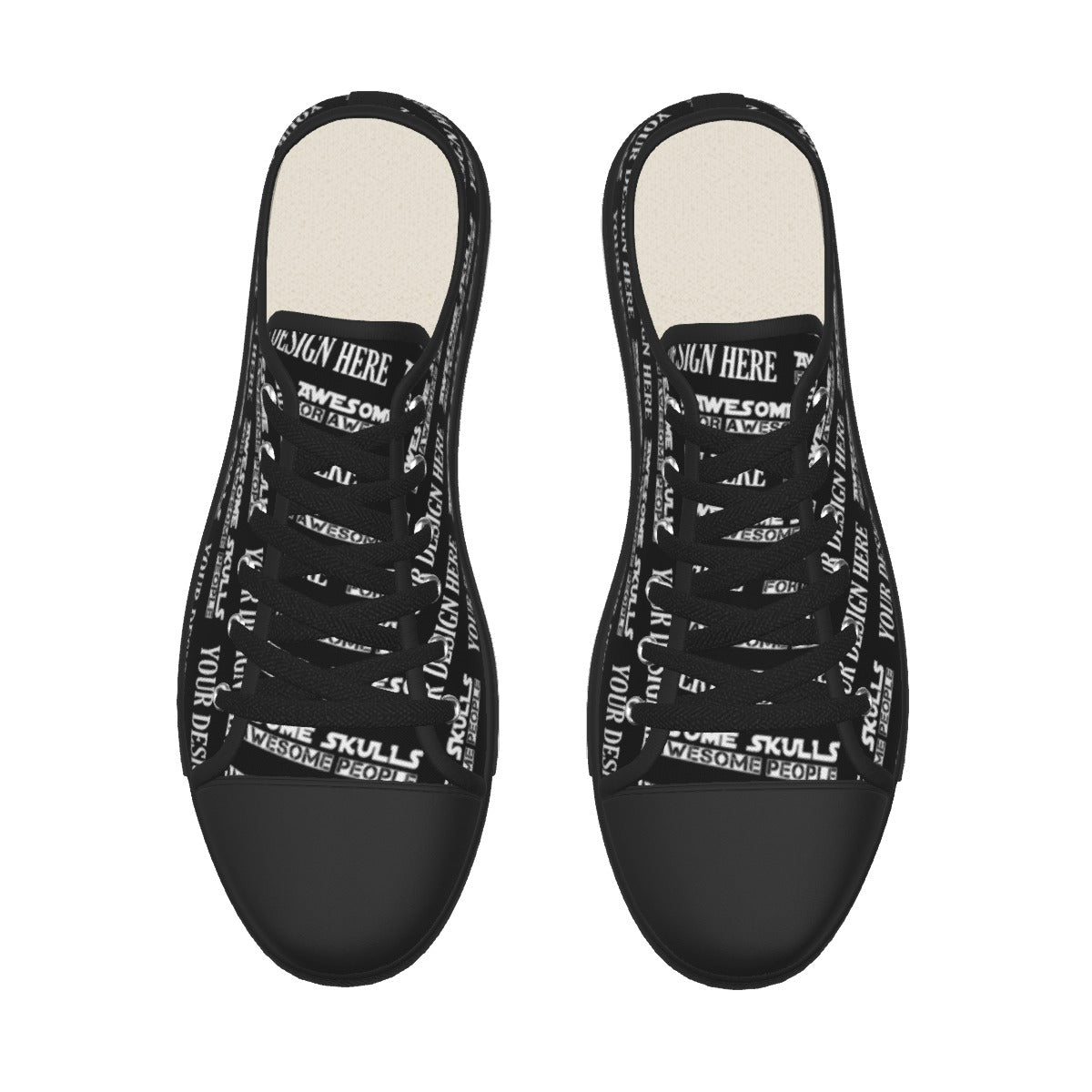 Custom Print on Demand POD Women's Low-cut Canvas Shoes