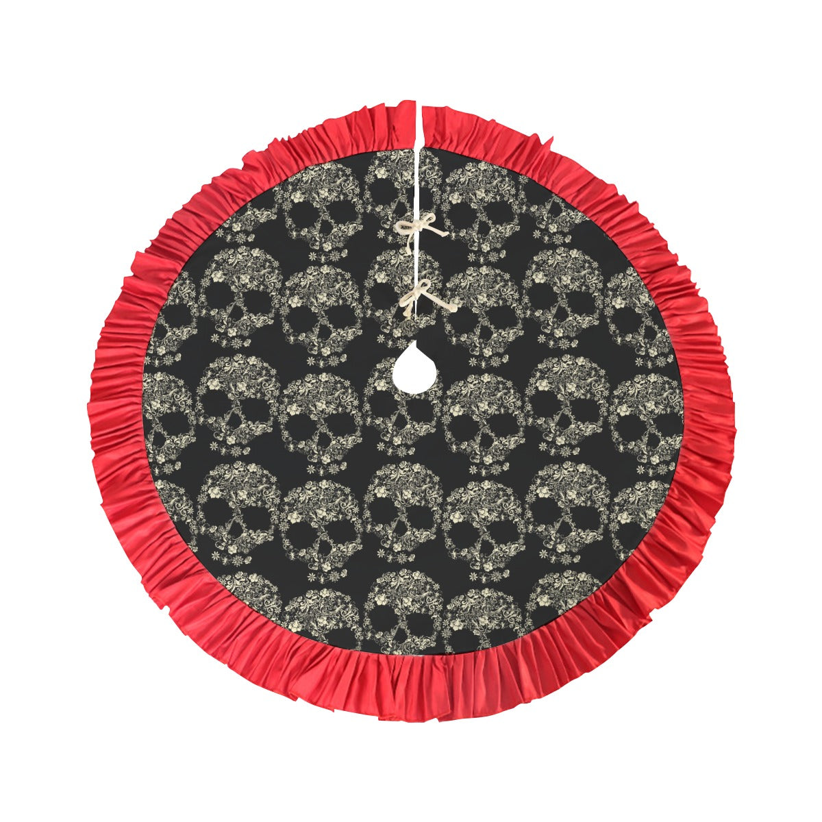 Gothic sugar skull Red Christmas Tree Skirt