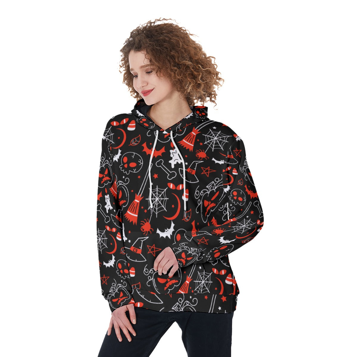 Halloween Women's Pullover Hoodie, Gothic witch Halloween hoodie