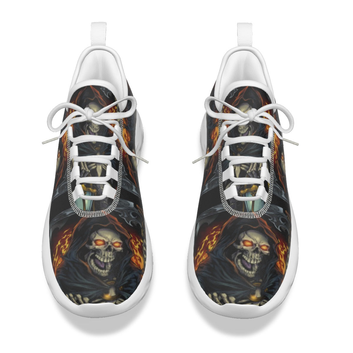 Flaming grim reaper skull Men's Light Sports Shoes