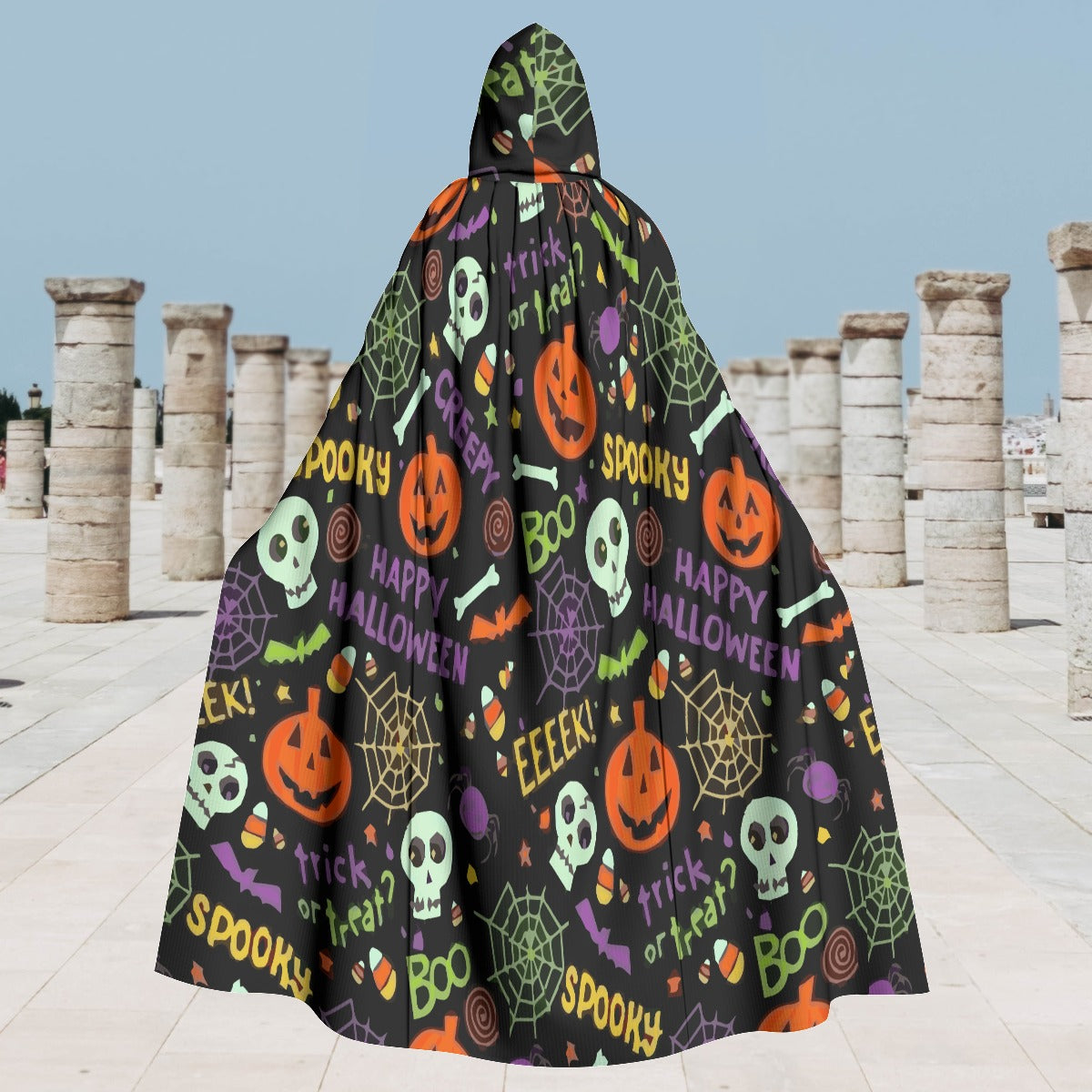 Halloween Unisex Hooded Cloak, Gothic Pumpkin hoodie