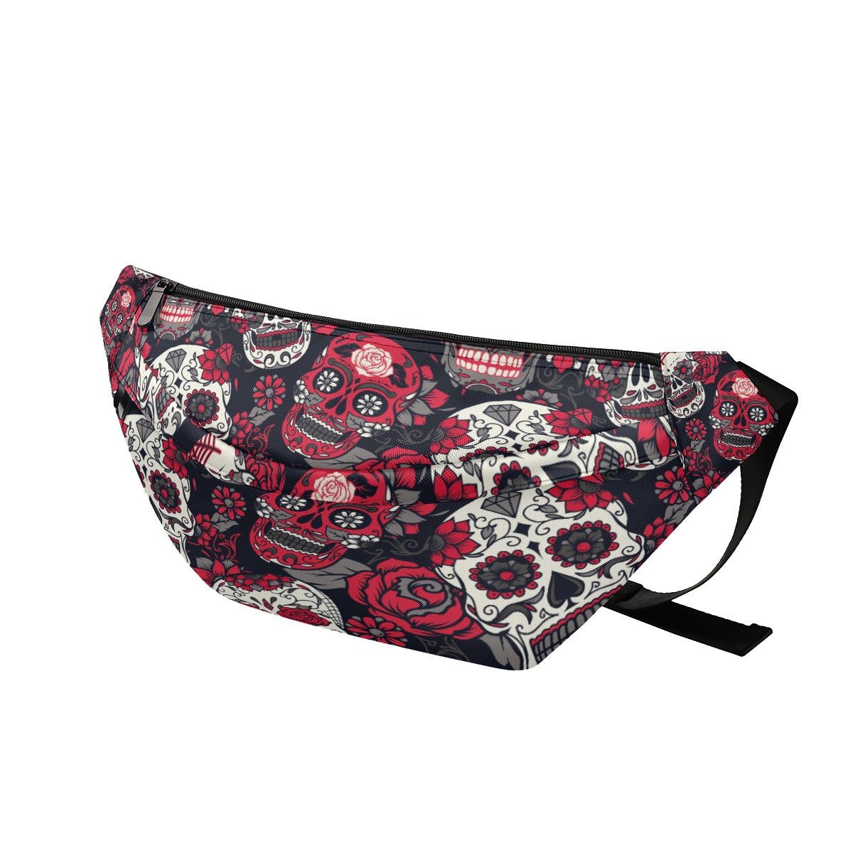 Sugar skull Day of the dead Large Fanny Bag, Calaveras skull Halloween waist fanny bag purse