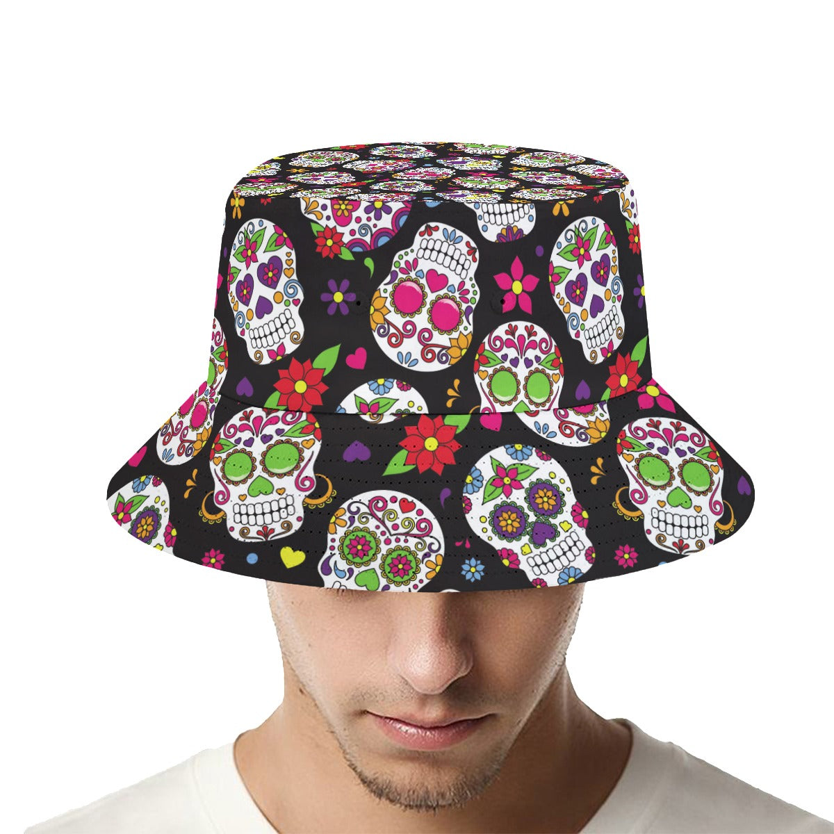 Sugar skull Day of the dead Fisherman hat