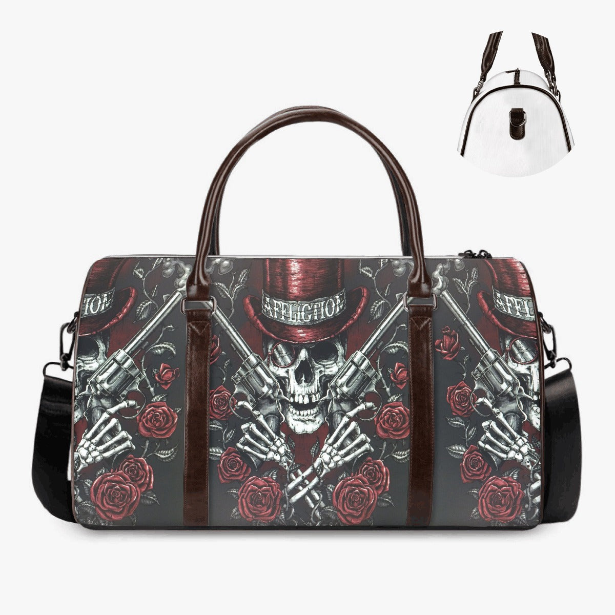 Skeleton monogrammed bag, skull Hospital Bag, punisher skull monogrammed bag, goth handbag, gothic skull handbag, punisher skull Carry On bag