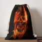 Fire skull Drawstring Bag, Flaming skeleton grim reaper drawstring bag