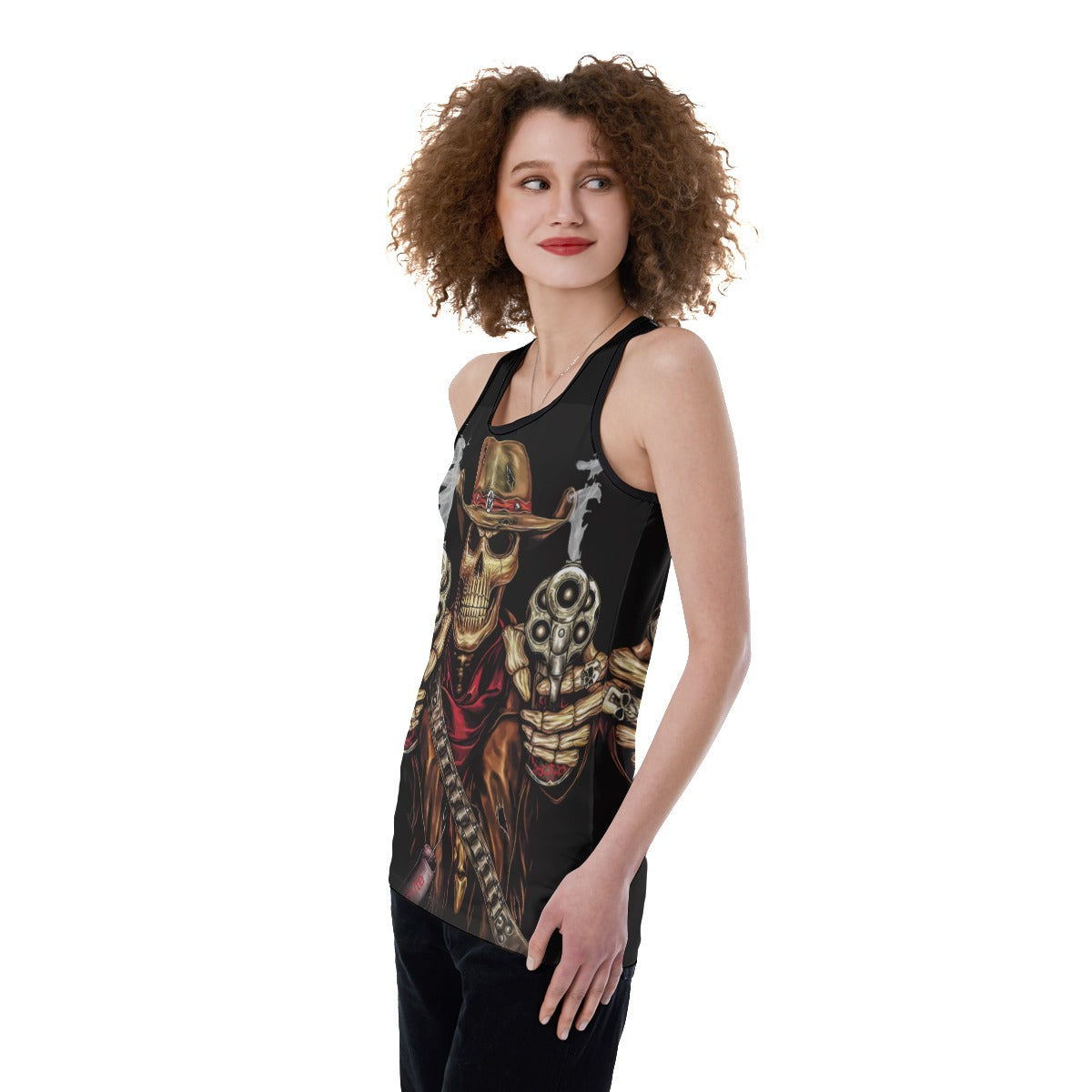 Sugar skull Mexican skull Women's Back Hollow Tank Top