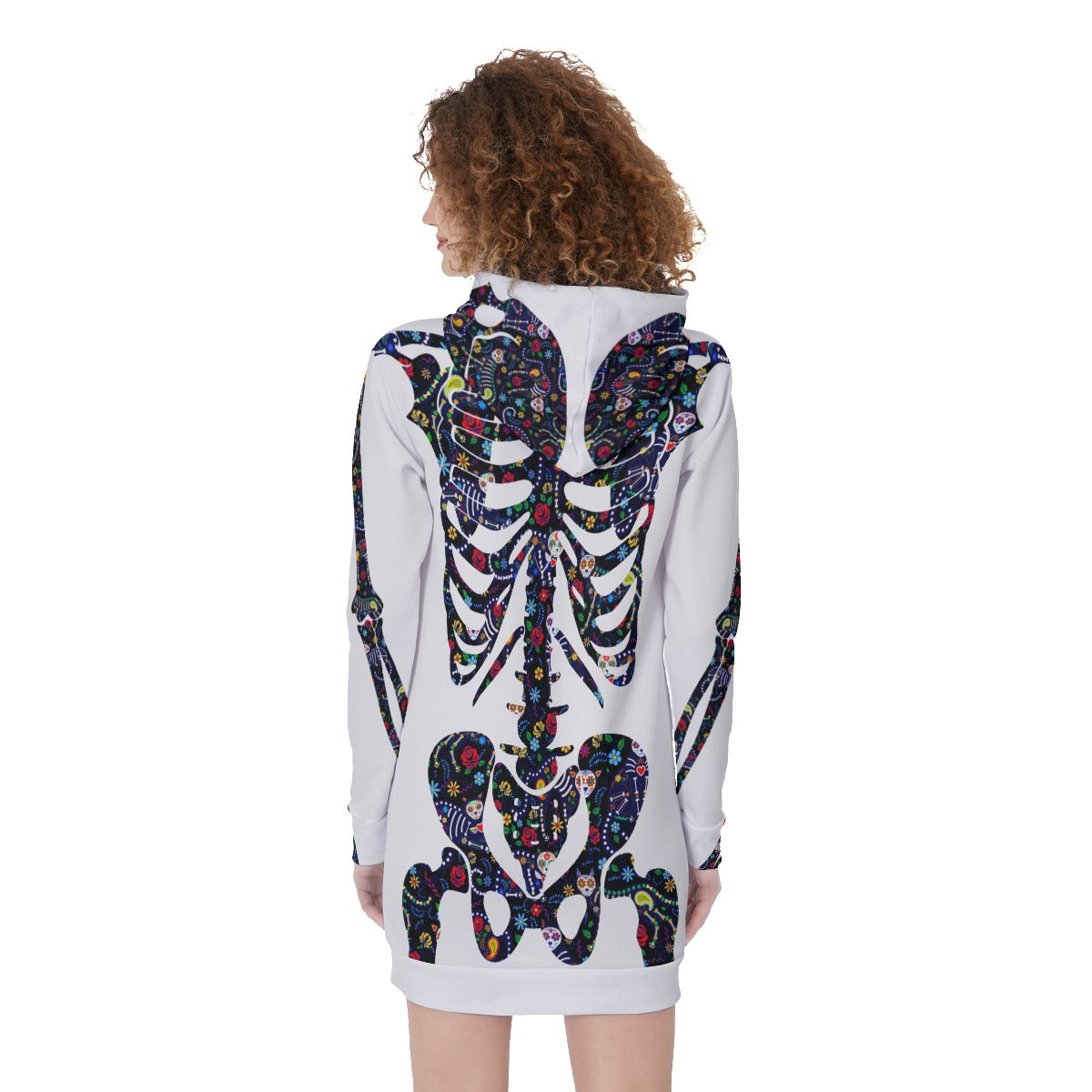 Skeleton sugar skull Women's Long Hoodie