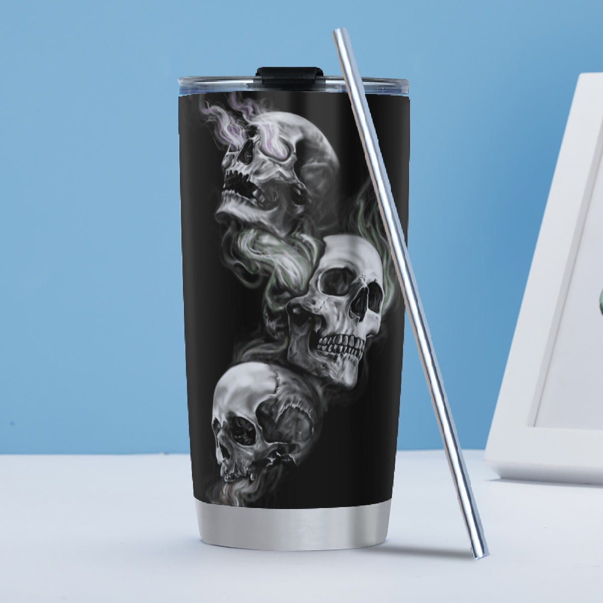 Flaming skull Tumbler 20/30 oz (with Straw)