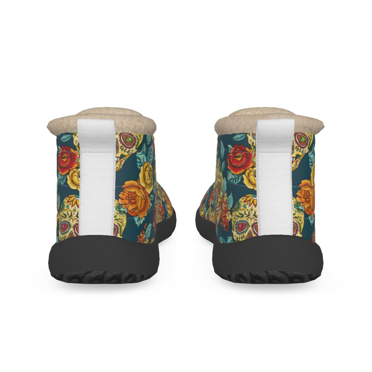 Sugar skull Day of the dead Women's Plush Boots, Mexican skull boots