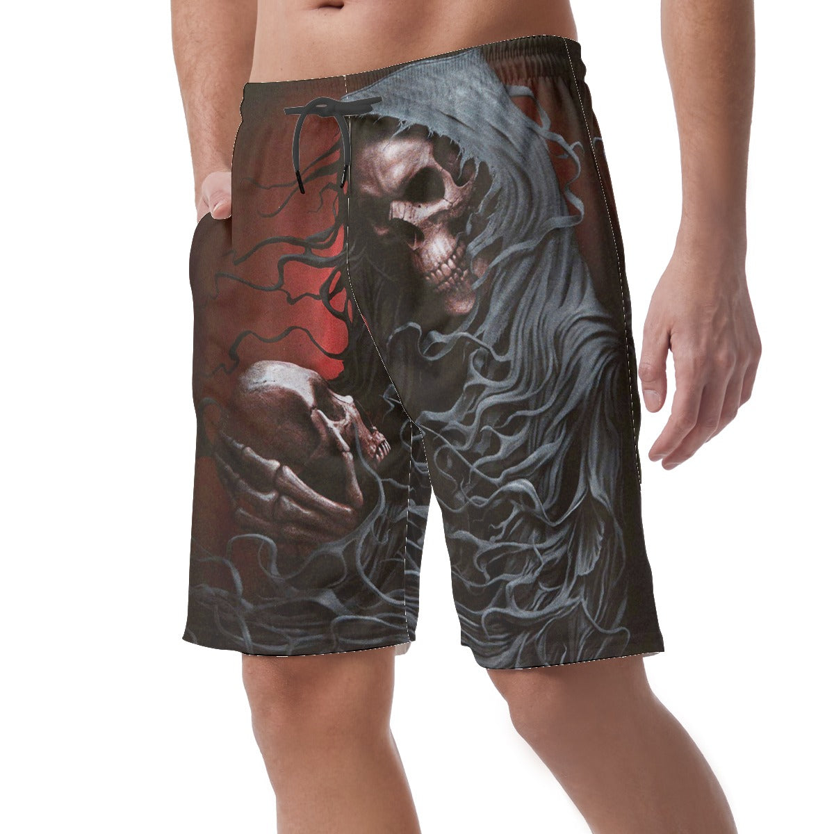 Skull Print Men's Casual Short Pants