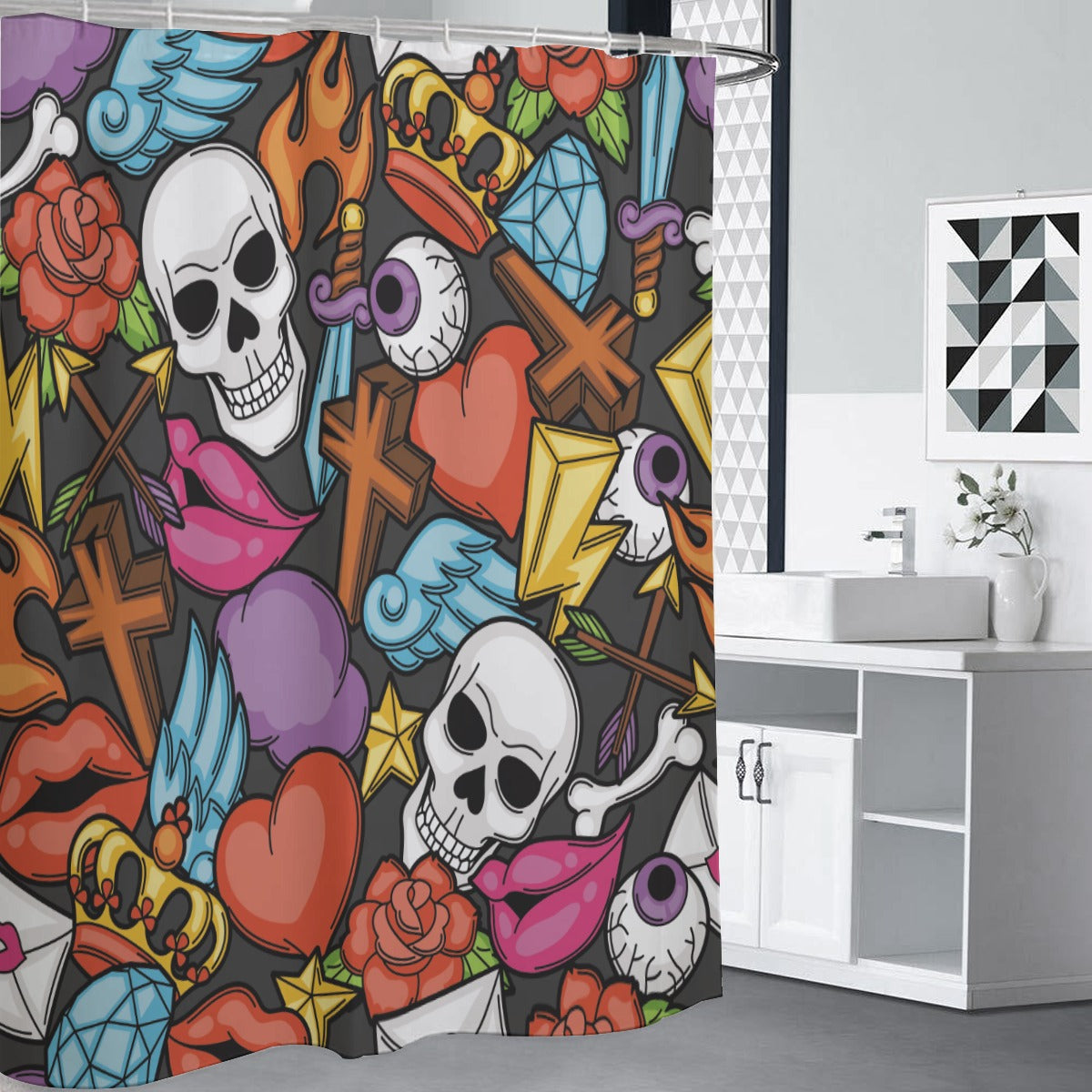 Horror skull Halloween Shower Curtains