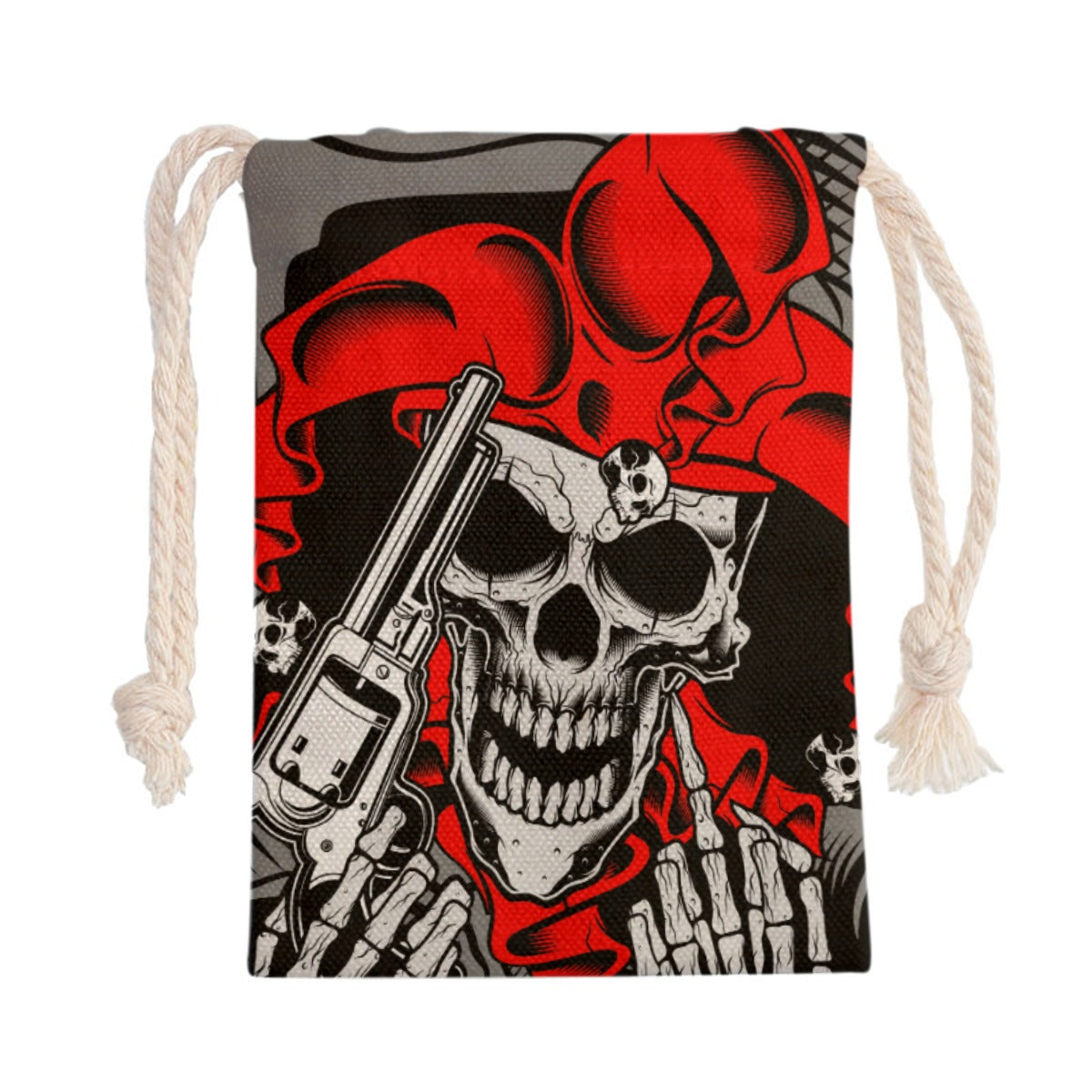 Gothic grim reaper Halloween Drawstring Bag, skull skeleton bag, skull handbag shoulder bag