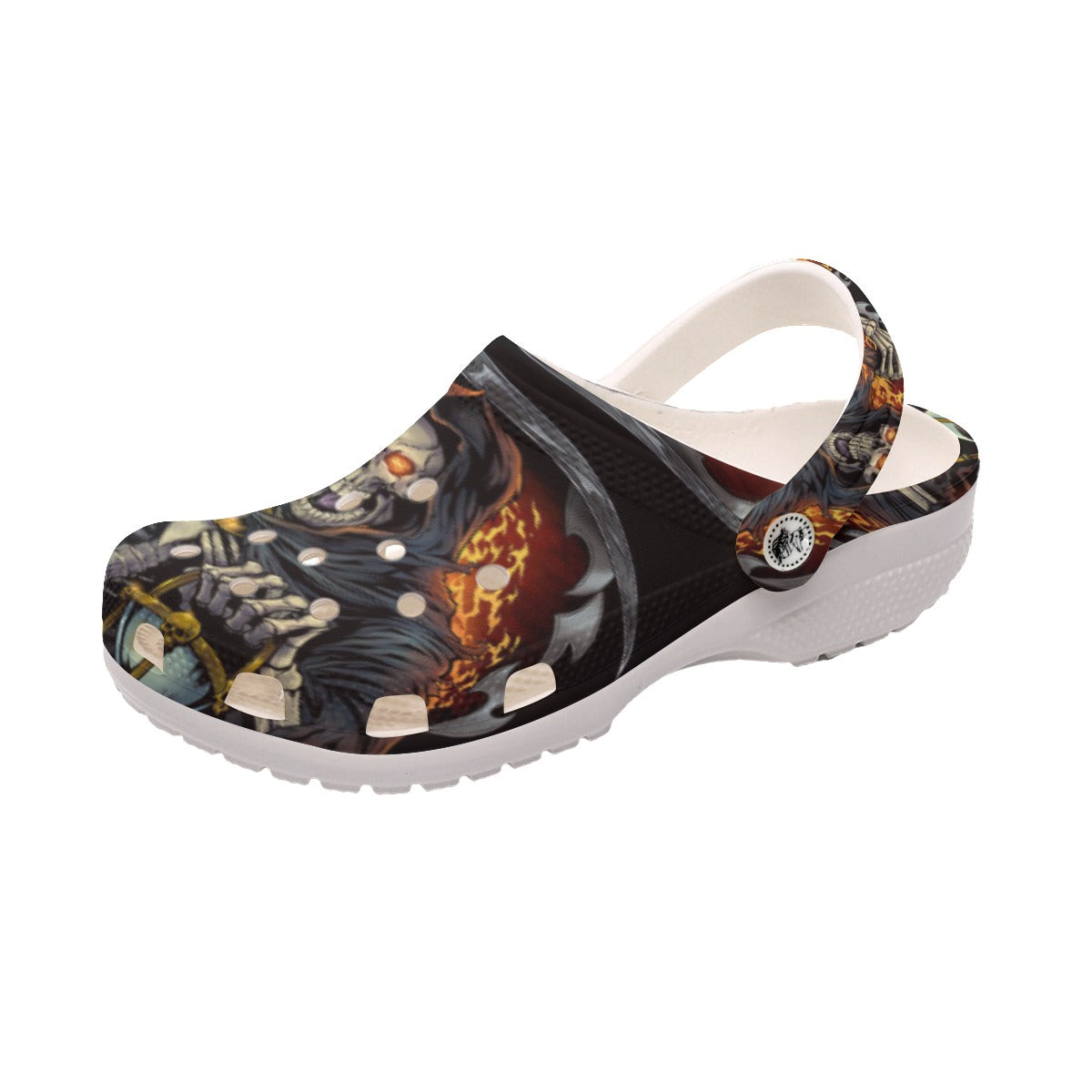 Grim reaper flaming fire Women's Classic Clogs