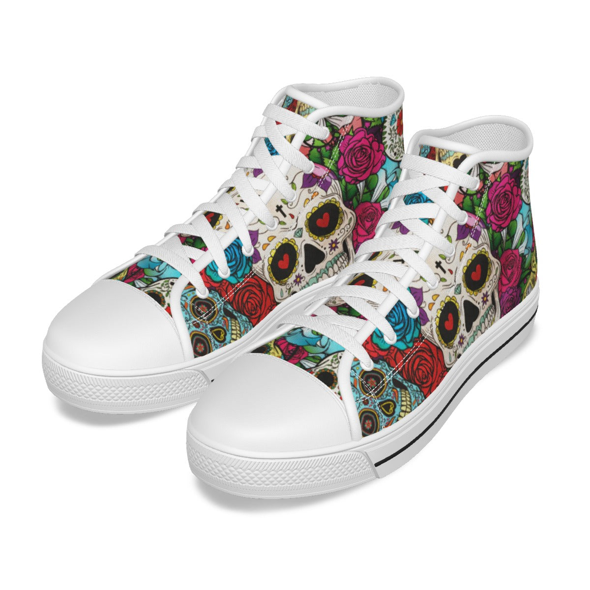 Sugar skull Day of the dead Women's Canvas Shoes, Dia de los muertos calaveras skull shoes