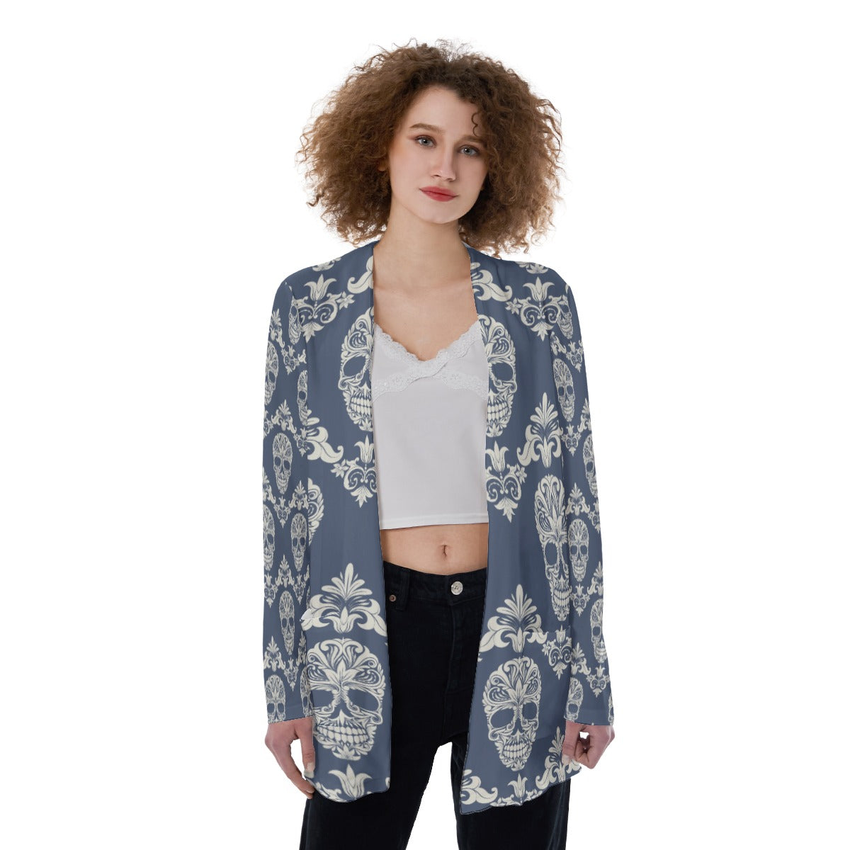 All-Over Print Women's Patch Pocket Cardigan