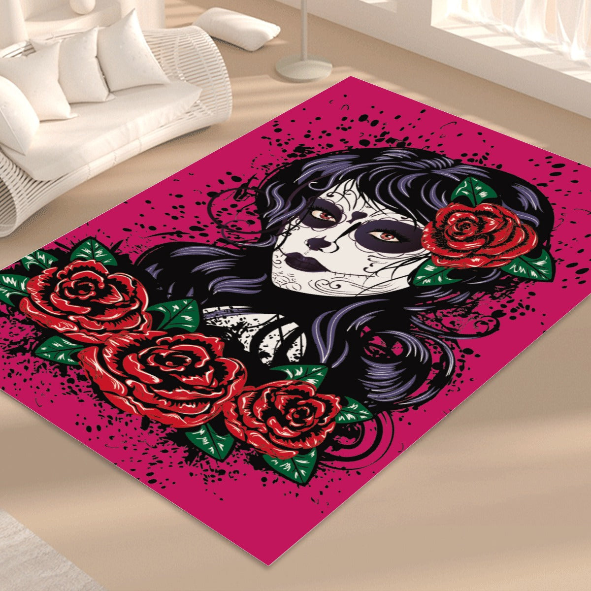 Sugar skull girls Foldable Rectangular Floor Mat