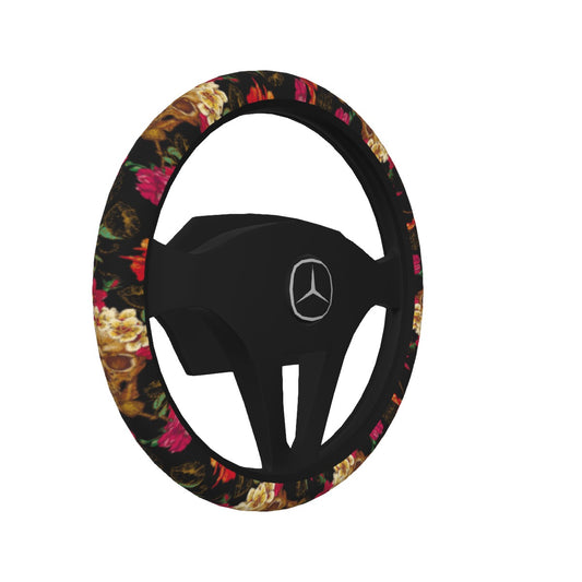 Floral skull Steering Wheel Cover