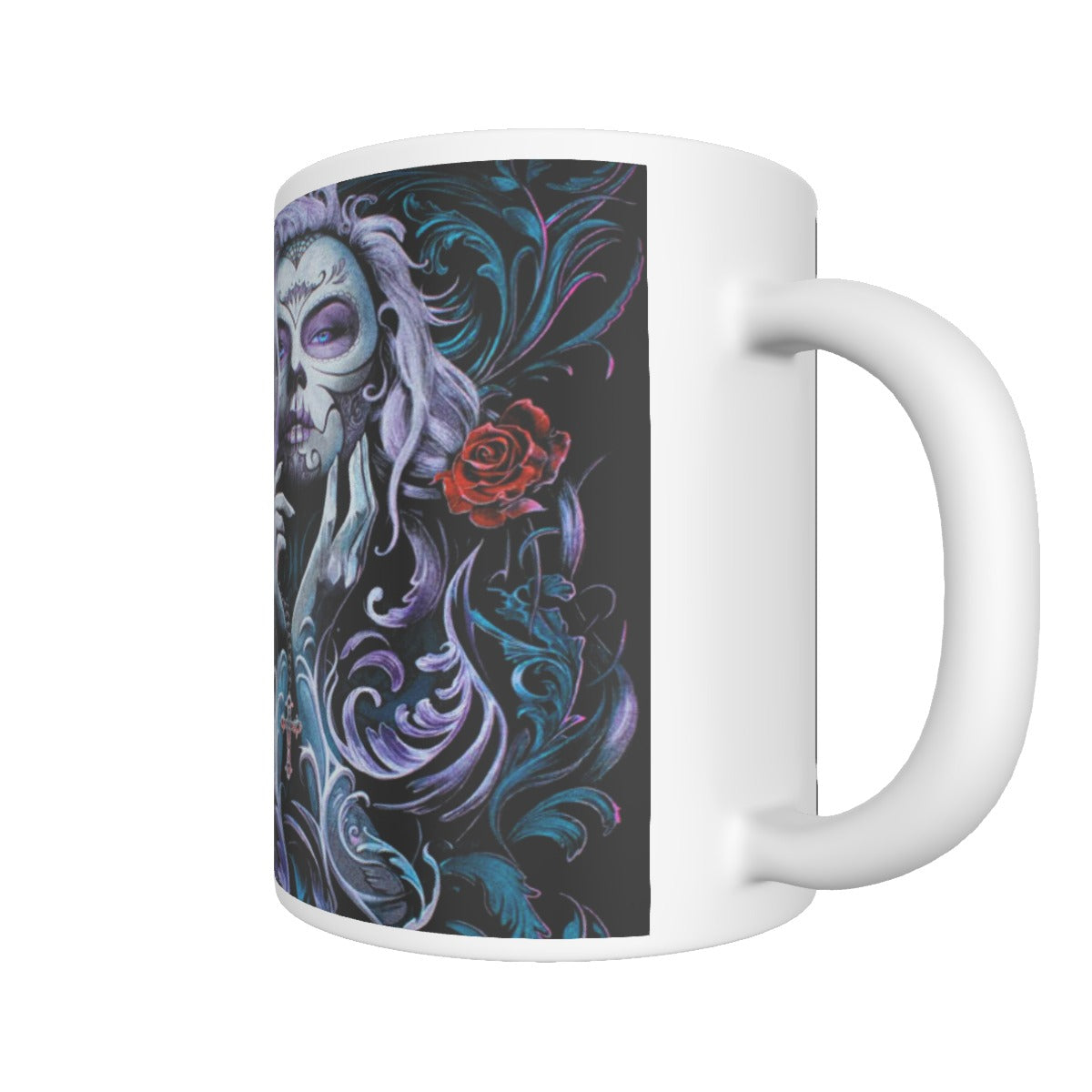 Sugar skull girl Ceramics mug, Day of the dead beautiful girl skeleton halloween cup mug
