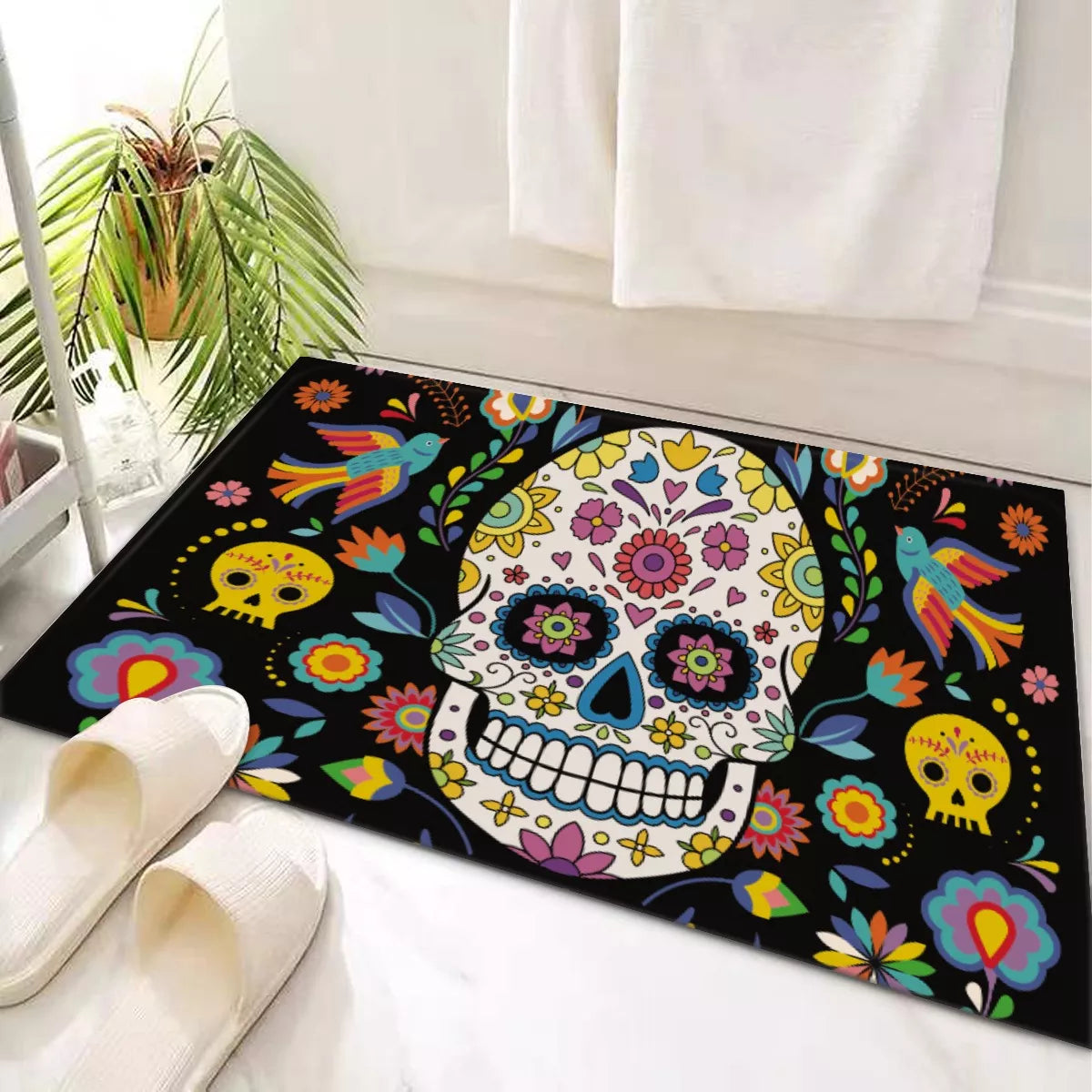 Sugar skull Day of the dead door mat